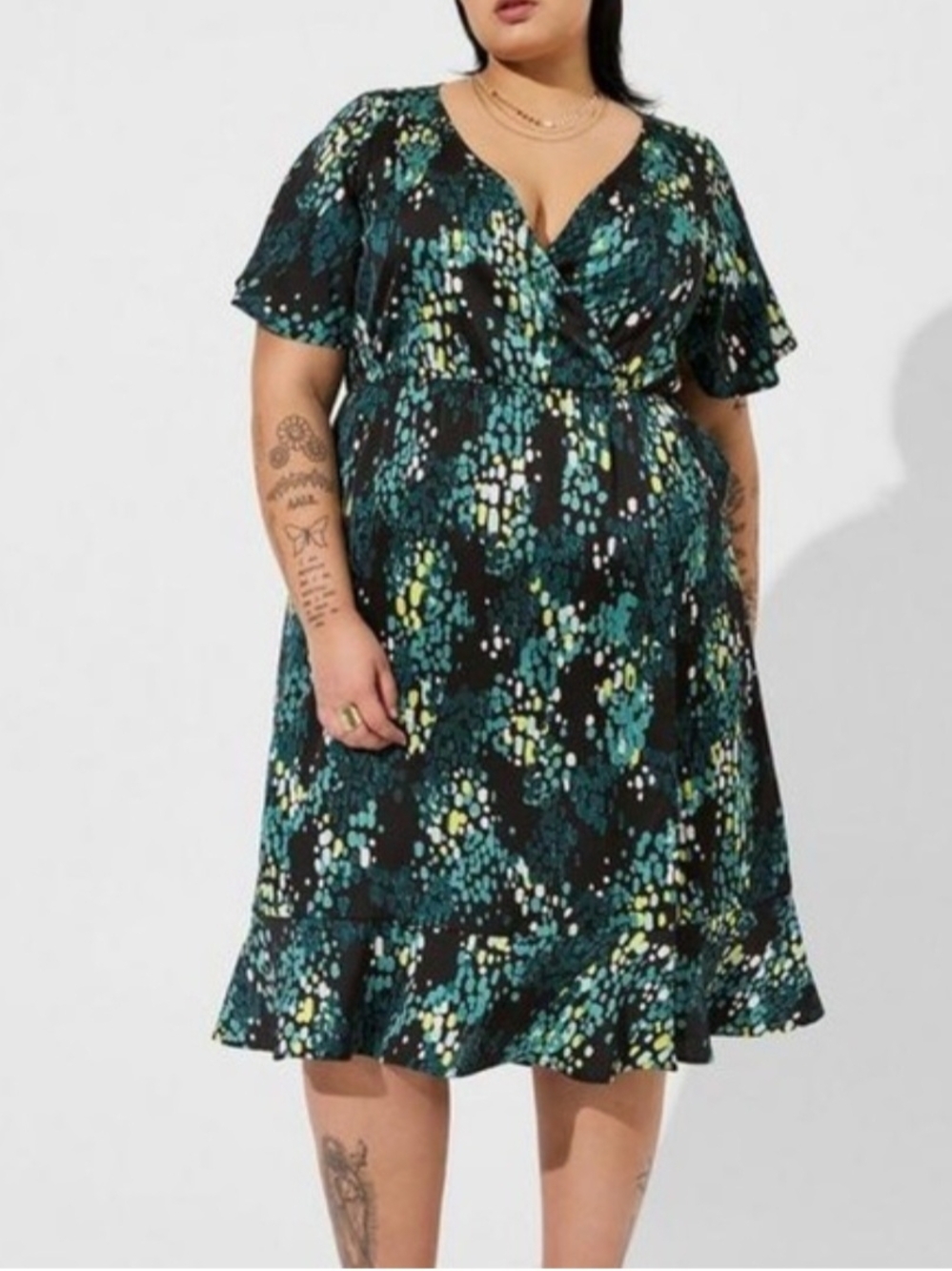 Torrid Midi Bubble Charm Wrap Dress